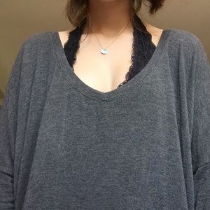 Brandy melville grey long sleeve v-neck